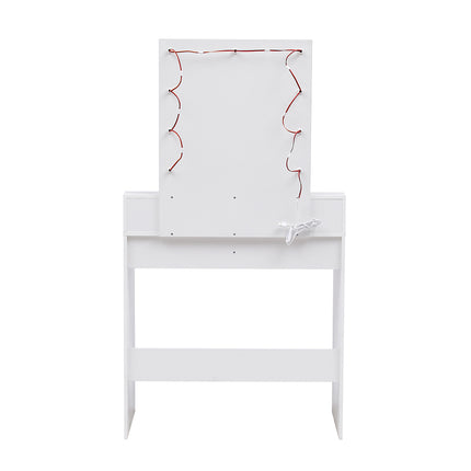 White Makeup Dressing Table with 9 Lighted bulbs Mirror