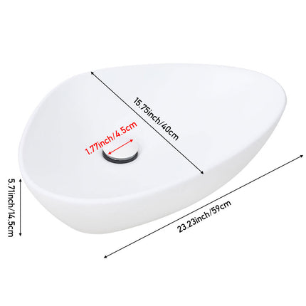 Ceramic Countertop Washbasin with Waste Kit