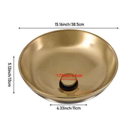 Round Ceramic Countertop Washbasin Vessel Sink