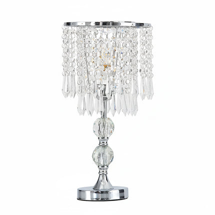 Luxury Table Lamp with Iron Base and a Crystal-Beaded Shade