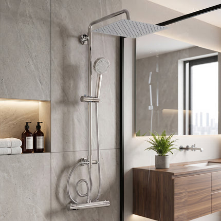 Chrome-Plated Bathroom Shower Riser Rail Kit
