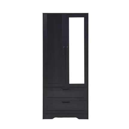 2-Door Wardrobe with Drawers & Mirror