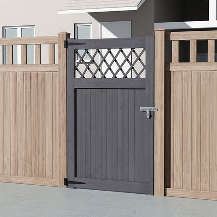 Grey Rhombus Garden Wood Fence Gate