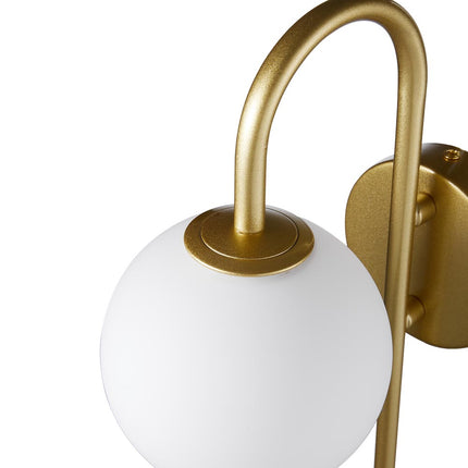 Golden Wall Light with Frosted Glass Shade