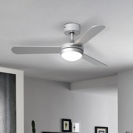42 Inch Silver Ceiling Fan with LED Light Kit 3 Blades and Remote Control