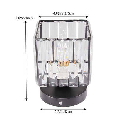 Modern Crystal Ceiling Light with Square Glass Lampshade