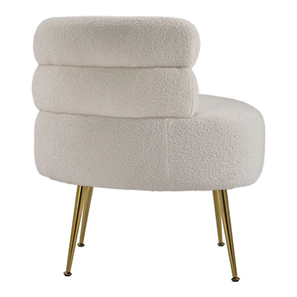 Curved Upholstered Single Sofa Accent Chair