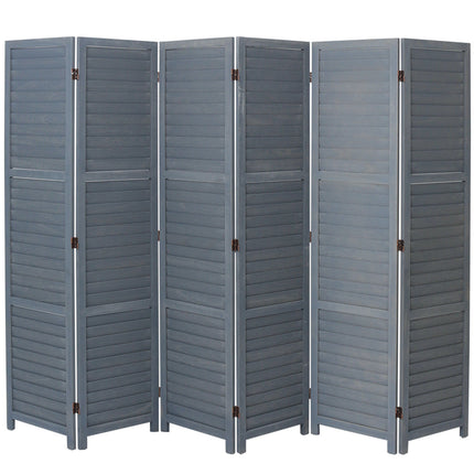 Folding Room Divider Privacy Separator Screen, Dark Grey 6 Panel