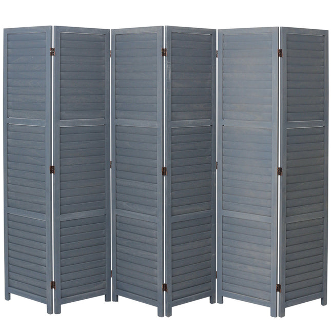 Folding Room Divider Privacy Separator Screen, Dark Grey 6 Panel