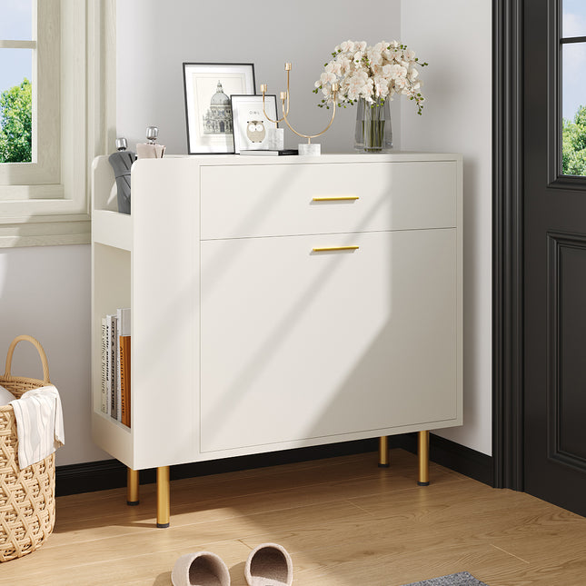 Modern White Shoe Storage Cabinet
