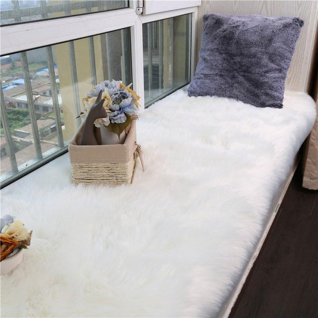 Retangular Super Soft Shaggy Area Rug White 120cm