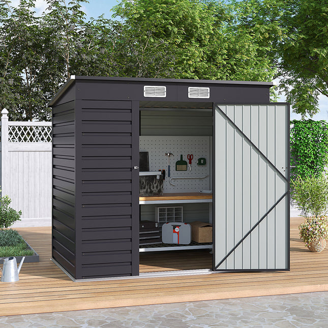Outdoor Galvanized Steel Storage Shed