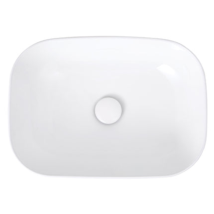 Oval Ceramic Countertop Basin with Central Drain Set