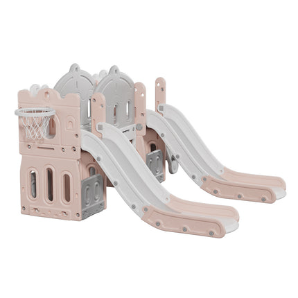 Pink Toddler Indoor Outdoor Toddler Two Slides Playset