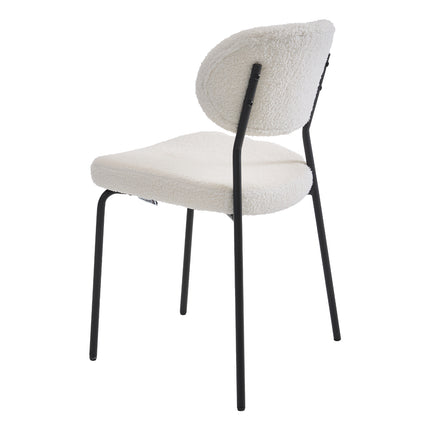 2Pcs Upholstered Dining Chair with Metal Frame