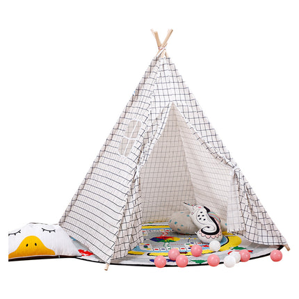 Grid Indoor Indian Teepee Tent Play House Wood Support for Kids