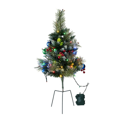 2-Pack Artificial Christmas Trees with Decorations and LED Lights