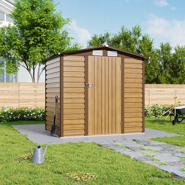 Outdoor Galvanized Steel Tawny Storage Shed