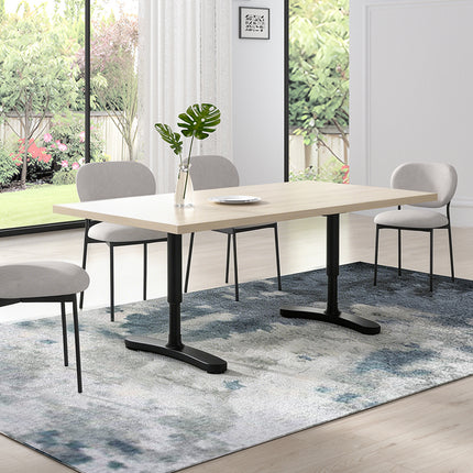 2Pcs Black/ White Adjustable Height Table Underframe