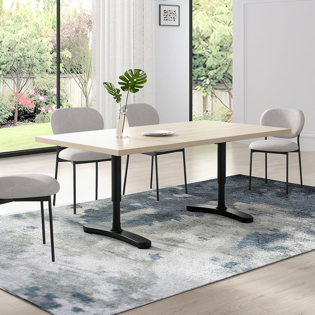 2Pcs Black/ White Adjustable Height Table Underframe