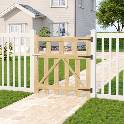 3x3ft Outdoor Wooden Garden Gate Fence Door
