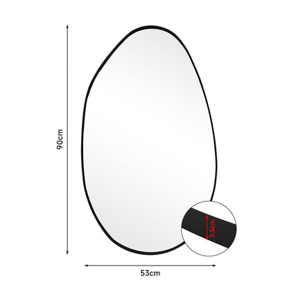 Irregularly Shaped Metal Framed Wall Mirror Decorative