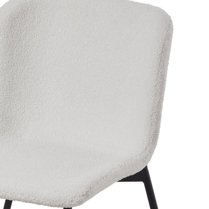2Pcs Teddy Fleece Upholstered Dining Chair