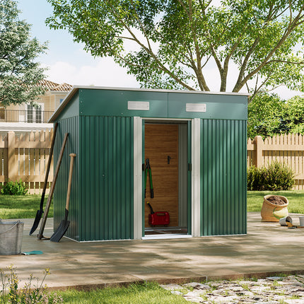 4x8FT Metal Pent Roof Garden Tool Shed