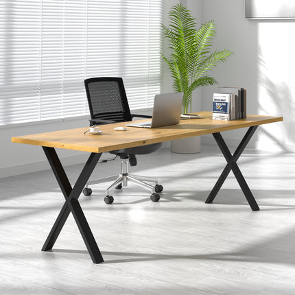 Industrial Metal X-Shaped Legs for Tables Desks for DIY Set of 2