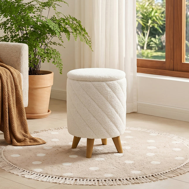 Modern Round Storage Ottoman