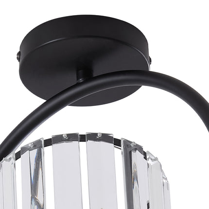 Semi Flush Mount Ceiling Light with Crystal Shade