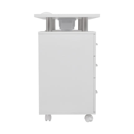 White Professional Manicure Table Nail Desk with Dust Collector
