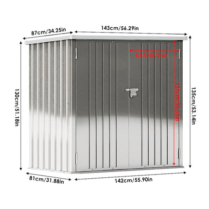 5.5x3ft Garden Metal Tool Shed Outdoor Patio Storage House