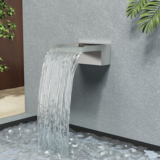 Silver 20cm Stainless Steel Waterfall Pool Fountain