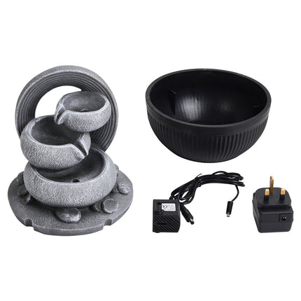 Tabletop Fountain Resin Water Feature with LED Light