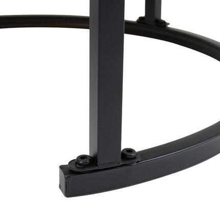 Set of 2 Black Glass Round Nesting Coffee Table