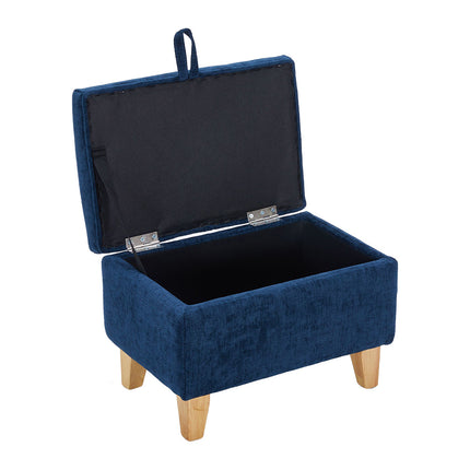 Chenille Upholstered Storage Ottoman
