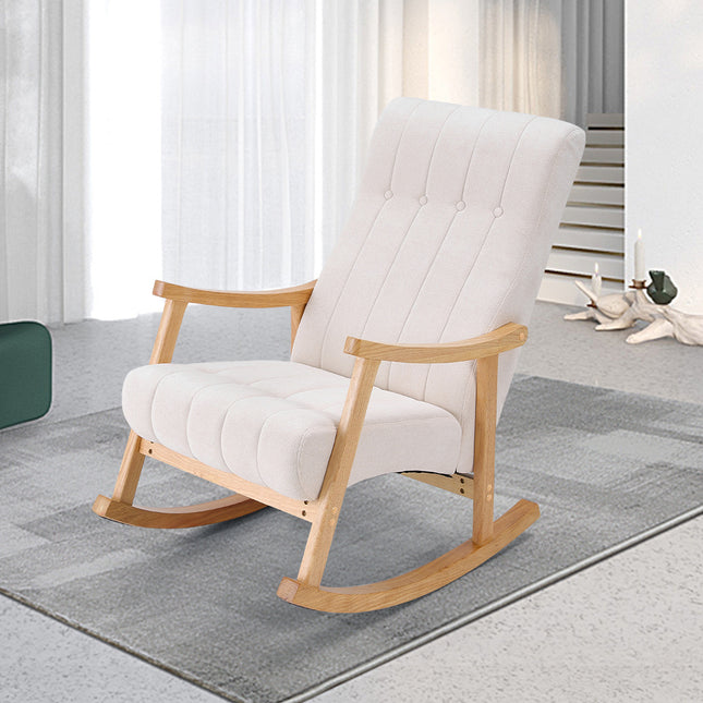 Velvet Upholstered Tufting Rocking Chair