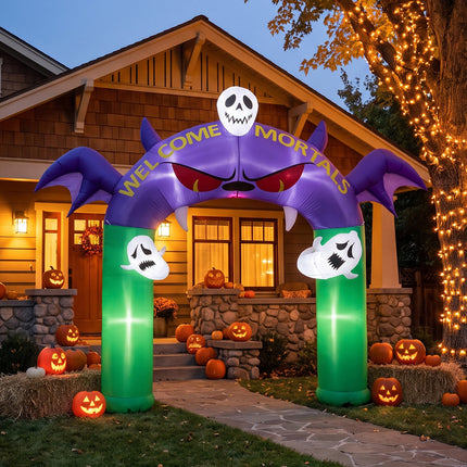 8.2FT Halloween Inflatable Devil Archway Decoration with Built-in Lights