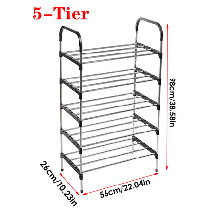 5-Tier/ 4-Tier Shoe Rack Organizer Stackable Space Saving Shoe Shelf