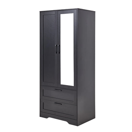 2-Door Wardrobe with Drawers & Mirror