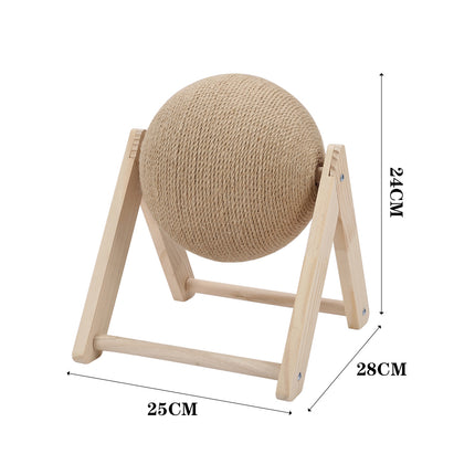 Wooden Cat Scratching Ball Kitten Scratcher Pet Toy