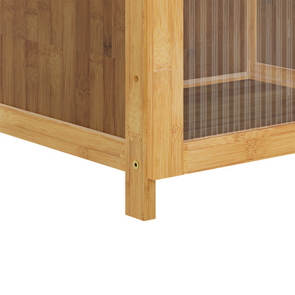 3-Tier Narrow Bookcase Storage Cabinet with Acrylic Door