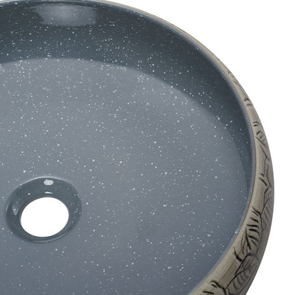 Ceramic Countertop Washbasin Vessel Sink with Waste Kit