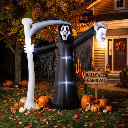 9FT Halloween Inflatable Ghost Decoration with LED Lights
