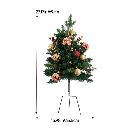 2-Pack Artificial Christmas Trees with Decorations and LED Lights