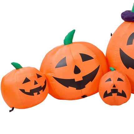 7FT Halloween Inflatable Pumpkin Family Decoration with LED Lights