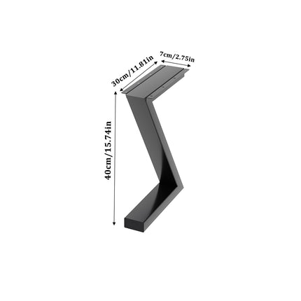 Set of 2 Metal Table Legs in 40cm Height