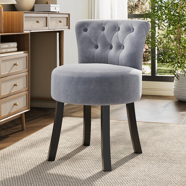 Modern Upholstered Buttoned Stool for Dressing Table