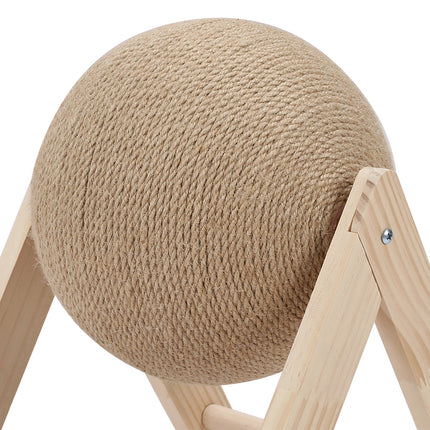 Wooden Cat Scratching Ball Kitten Scratcher Pet Toy